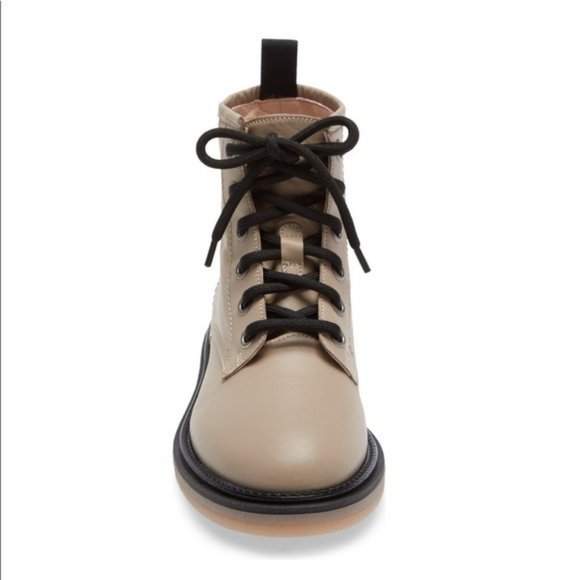 AGL Attilio Giusti Leombruni Stone Leather Lace Up Bootie NWT Rubber Sole - Picture 4 of 6